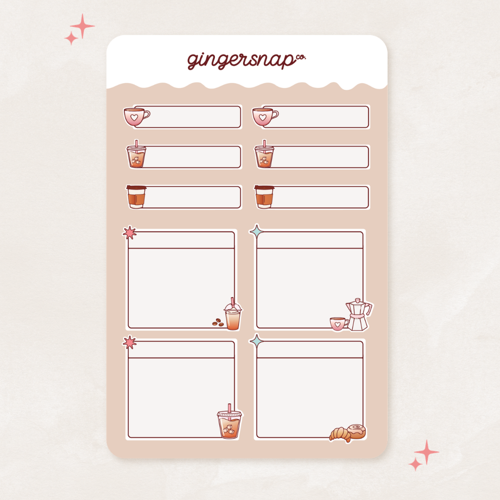 Coffee Cutie Journaling Sticker Pack (3 sheets)